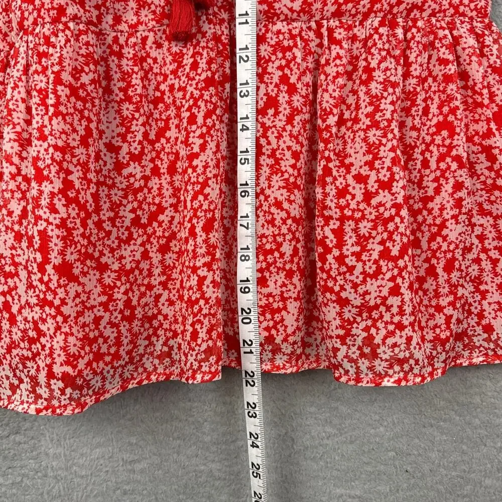 Sézane Women's Red Floral Halter Tie-Front Blouse - Picture 5 of 8